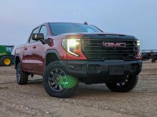 <br> <br> This 2024 Sierra 1500 is engineered for ultra-premium comfort, offering high-tech upgrades, beautiful styling, authentic materials and thoughtfully crafted details. <br> <br>This 2024 GMC Sierra 1500 stands out in the midsize pickup truck segment, with bold proportions that create a commanding stance on and off road. Next level comfort and technology is paired with its outstanding performance and capability. Inside, the Sierra 1500 supports you through rough terrain with expertly designed seats and robust suspension. This amazing 2024 Sierra 1500 is ready for whatever.<br> <br> This volcanic red tintcoat Crew Cab 4X4 pickup has an automatic transmission and is powered by a 420HP 6.2L 8 Cylinder Engine.<br> <br> Our Sierra 1500s trim level is AT4X. Taking your off road adventures to the max, this highly capable GMC Sierra 1500 AT4X comes fully loaded with an upgraded off-road suspension that features Multimatic DSSV spool-valve dampers and underbody skid plates, full grain leather seats with authentic Vanta Ash wood trim, exclusive aluminum wheels, body-coloured exterior accents and a massive 13.4 inch touchscreen display that features wireless Apple CarPlay and Android Auto, 12 speaker Bose premium audio system, SiriusXM, and a 4G LTE hotspot. Additionally, this amazing pickup truck also features a power sunroof, spray-in bedliner, wireless device charging, IntelliBeam LED headlights, remote engine start, forward collision warning and lane keep assist, a trailer-tow package with hitch guidance, LED cargo area lighting, heads up display, heated and cooled seats with massage function, ultrasonic parking sensors, an HD surround vision camera plus so much more!<br><br> <br/><br>Contact our Sales Department today by: <br><br>Phone: 1 (306) 882-2691 <br><br>Text: 1-306-800-5376 <br><br>- Want to trade your vehicle? Make the drive and well have it professionally appraised, for FREE! <br><br>- Financing available! Onsite credit specialists on hand to serve you! <br><br>- Apply online for financing! <br><br>- Professional, courteous, and friendly staff are ready to help you get into your dream ride! <br><br>- Call today to book your test drive! <br><br>- HUGE selection of new GMC, Buick and Chevy Vehicles! <br><br>- Fully equipped service shop with GM certified technicians <br><br>- Full Service Quick Lube Bay! Drive up. Drive in. Drive out! <br><br>- Best Oil Change in Saskatchewan! <br><br>- Oil changes for all makes and models including GMC, Buick, Chevrolet, Ford, Dodge, Ram, Kia, Toyota, Hyundai, Honda, Chrysler, Jeep, Audi, BMW, and more! <br><br>- Rosetowns ONLY Quick Lube Oil Change! <br><br>- 24/7 Touchless car wash <br><br>- Fully stocked parts department featuring a large line of in-stock winter tires! <br> <br><br><br>Rosetown Mainline Motor Products, also known as Mainline Motors is the ORIGINAL King Of Trucks, featuring Chevy Silverado, GMC Sierra, Buick Enclave, Chevy Traverse, Chevy Equinox, Chevy Cruze, GMC Acadia, GMC Terrain, and pre-owned Chevy, GMC, Buick, Ford, Dodge, Ram, and more, proudly serving Saskatchewan. As part of the Mainline Automotive Group of Dealerships in Western Canada, we are also committed to servicing customers anywhere in Western Canada! We have a huge selection of cars, trucks, and crossover SUVs, so if youre looking for your next new GMC, Buick, Chevrolet or any brand on a used vehicle, dont hesitate to contact us online, give us a call at 1 (306) 882-2691 or swing by our dealership at 506 Hyw 7 W in Rosetown, Saskatchewan. We look forward to getting you rolling in your next new or used vehicle! <br> <br><br><br>* Vehicles may not be exactly as shown. Contact dealer for specific model photos. Pricing and availability subject to change. All pricing is cash price including fees. Taxes to be paid by the purchaser. While great effort is made to ensure the accuracy of the information on this site, errors do occur so please verify information with a customer service rep. This is easily done by calling us at 1 (306) 882-2691 or by visiting us at the dealership. <br><br> Come by and check out our fleet of 50+ used cars and trucks and 140+ new cars and trucks for sale in Rosetown. o~o