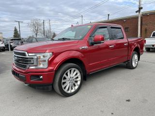 TOP OF THE LINE 4x4 SUPERCREW LIMITED IN STUNNING RAPID RED METALLIC W/ 3.5L ECOBOOST AND PANORAMIC SUNROOF! Multicontour leather massage seats, heated/cooled front seats w/ heated rear seats, 360 camera w/ front & rear park sensors, navigation, blind spot monitor, rear cross-traffic alert, lane-keep assist, pre-collision system, adaptive cruise control w/ stop & go, active park assist, remote start, 22-inch alloys, power deploying running boards, power seats w/ driver memory, Bang & Olufsen premium audio system, folding tailgate step, dual-zone climate control, Apple CarPlay/Android Auto, full power group incl. power folding mirrors & power adjustable pedals, automatic headlights, auto-dimming rearview mirror, garage door opener, Bluetooth and Sirius XM!