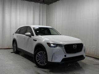 <p>NEW 2024 Mazda CX-90 MHEV GS-L AWD. Bluetooth, NAV, Leatherette Upholstery, Wiper De-Icer, Third Row Seating, 7-Seater, Heated Front Seats, Electronic Parking Brake, Auto Hold, Power Liftgate, Rear Climate Control, Tri-Zone Climate Control, 19 Silver Metallic Alloy Wheels</p>  <p>Includes:</p>   <p>Standard on 2024 Mazda CX-90 i-ACTIVSENSE + Safety Features (Smart Brake Support-Front, Driver Attention Alert, Rear Cross Traffic Alert, Mazda Radar Cruise Control With Stop & Go, Emergency Lane Keeping with Road Keep Assist, Lane-Keep Assist System, Lane Departure Warning System, Blind Spot Monitoring, Distance & Speed Alert)</p>    <p>Enjoy the journey in our 2024 Mazda CX-90 MHEV GS-L AWD, which is comfortably capable in Jet Black Mica! Motivated by a TurboCharged 3.3 Liter 6 Cylinder and an Electric Motor delivering a combined 280hp to an 8 Speed Automatic transmission. This All Wheel Drive SUV also rides with Off-Road, Sport, and Towing Modes, and it sees nearly approximately 8.4L/100km on the highway. A refined design is another benefit of our CX-90. Check out its LED lighting, panoramic moonroof, hands-free liftgate, roof rails, 19-inch alloy wheels, and rugged black body moldings.</p>  <p>Our CX-90 cabin treats your family to better travel with heated leatherette power front seats, a folding third row, a leather-wrapped steering wheel, tri-zone automatic climate control, and keyless access/ignition. Digitally dominate daily errands and extraordinary adventures with a 10.25-inch color display, Android Auto/Apple CarPlay, a Commander controller, available NAV, wireless charging, and voice control.</p>  <p>Safety is paramount for Mazda, so youre protected by automatic braking, a rearview camera, adaptive cruise control, blind-spot monitoring, rear cross-traffic alert, lane-keeping assistance, and other smart technologies. Carefully crafted, our CX-90 MHEV GS-L AWD can be yours today! Save this Page and Call for Availability. We Know You Will Enjoy Your Test Drive Towards Ownership!</p>  <p>Call 587-409-5859 for more info or to schedule an appointment! Listed Pricing is valid for 72 hours. Financing is available, please see dealer for term availability and interest rates. AMVIC Licensed Business.</p>
