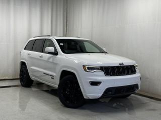 <p>Fully Inspected, ALL Work Complete and Included in Price!  Call Us For More Info at 587-409-5859</p>   <p>The 2017 Jeep Grand Cherokee Limited 75th Anniversary Edition 4X4 in Bright White Clear Coat! Powered by a 3.6 Liter V6 that offers 295hp matched with a responsive 8 Speed Automatic transmission. This Four Wheel Drive provides a best-in-class highway driving range plus shows nearly approximately 9.0L/100km on the highway. The first-class good looks of our Grand Cherokee Limited 75th Anniversary Edition are enhanced by beautiful alloy wheels, a sunroof, and special badging.</p>  <p>Limited 75th Anniversary conveniences such as keyless entry/ignition, full power accessories, dual-zone automatic climate control, a rearview camera, comfortable leather, heated front, and second-row seats, and a heated steering wheel combine to create your daily joyride. Enjoy next-level in-vehicle connectivity thanks to Uconnect Access, a prominent touchscreen, integrated voice command with Bluetooth, available HD/satellite radio, and more!</p>  <p>Whether tackling tough trails or the daily grind, your Jeep will prove to be an excellent companion as it has received excellent safety scores with tire pressure monitoring, traction control, ready alert braking, rearview camera, and park assist. You desire capability, luxury, and comfort, and this Grand Cherokee Limited 75th Anniversary Edition more than delivers! Save this Page and Call for Availability. We Know You Will Enjoy Your Test Drive Towards Ownership!</p>  <p>Call 587-409-5859 for more info or to schedule an appointment! Listed Pricing is valid for 72 hours. Financing is available, please see dealer for term availability and interest rates. AMVIC Licensed Business.</p>