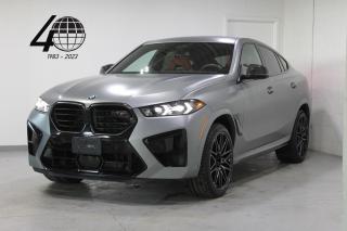 <p>A high-tech, massively-equipped SUV-coupe with supercar performance, this Frozen Grey Metallic X6M Competition makes over 600 horsepower from the 4.4L twin-turbo V8. Optioned on 21/22” wheels with red-caliper M Compound brakes, and a two-tone Sakhir Orange/black leather interior with carbon fiber trim. </p>

<p>Including Ultimate Package equipment with the latest in options and features from BMW, including carbon exterior trim, Comfort Access with soft-close doors, a heads-up display, a panoramic roof, heated/cooled cupholders, heated/cooled multi-contour/massaging front seats, wireless phone charging, configurable drive modes, parking assist, a Bowers & Wilkins sound system with Android Auto/Apple CarPlay, and so much more. Available with remaining factory warranty!</p>

<p>World Fine Cars Ltd. has been in business for over 40 years and maintains over 90 pre-owned vehicles in inventory at all times. Every certified retailed vehicle will have a 3 Month 3000 KM POWERTRAIN WARRANTY WITH SEALS AND GASKETS COVERAGE, with our compliments (conditions apply please contact for details). CarFax Reports are always available at no charge. We offer a full service center and we are able to service everything we sell. With a state of the art showroom including a comfortable customer lounge with WiFi access. We invite you to contact us today 1-888-334-2707 www.worldfinecars.com</p>
