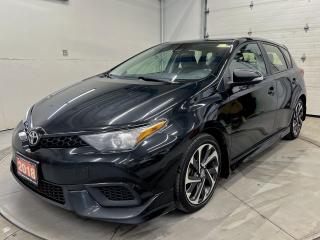 Corolla iM Hatchback w/ heated seats, premium 7-inch touchscreen w/ backup camera, lane-departure alert, pre-collision system, dual-zone climate control, 17-inch alloys, automatic headlights w/ auto highbeams, leather-wrapped steering wheel, power windows, power locks, power mirrors, Bluetooth and cruise control!