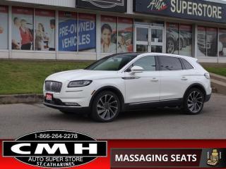 <b>FULLY EQUIPPED !! NAVIGATION, 360 CAMERA, PARK SENSORS, AUTO PARK ASSIST, LANE KEEP, ADAPTIVE CRUISE, BLIND SPOT, RAIN SENS WIPERS, AUTO HIGH BEAM, PANO ROOF, BROWN LEATHER, POWER MASSAGING SEATS, COOLED/HEATED SEATS, HEATED STEERING WHEEL, POWER LIFTGATE</b><br>      This  2021 Lincoln Nautilus is for sale today. <br> <br>This 2021 Lincoln Nautilus is an excellent choice for anyone looking for a comfortable, well-appointed crossover SUV. It has a sleek design highlighted by a signature Lincoln grille that lets everyone know you are riding in luxury. With a smooth ride and unbeatable interior quality and feel, this 2020 Nautilus leaves you wanting for nothing but more time behind the wheel. This  SUV has 61,807 kms. Its  white in colour  and is major accident free based on the <a href=https://vhr.carfax.ca/?id=q/wj2lBYEzYUPOrScGQOjB2y5S/SRTyK target=_blank>CARFAX Report</a> . It has an automatic transmission and is powered by a  335HP 2.7L V6 Cylinder Engine. <br> <br> Our Nautiluss trim level is Reserve. Enjoy luxury features with this Lincoln Nautilus Reserve. This model offers heated and ventilated front seats with 10-way power and lumbar support with memory. In addition, rear passengers will appreciate the heated seats for them. Other features on this model include a heated steering wheel, proximity key with push button start, cruise control, voice-activated dual-zone automatic air conditioning, premium leather upholstery and trim, Bluetooth connectivity, radio with 10 speakers and SYNC 3 with eight-inch touchscreen. This vehicle has been upgraded with the following features: 360 Degree Camera, Auto Park Assist, Laser Cruise, Blind Spot Sensor, Panoramic Roof, Remote Engine Start, Power Liftgate. <br> To view the original window sticker for this vehicle view this <a href=http://www.windowsticker.forddirect.com/windowsticker.pdf?vin=2LMPJ8KP5MBL07401 target=_blank>http://www.windowsticker.forddirect.com/windowsticker.pdf?vin=2LMPJ8KP5MBL07401</a>. <br/><br> <br>To apply right now for financing use this link : <a href=https://www.cmhniagara.com/financing/ target=_blank>https://www.cmhniagara.com/financing/</a><br><br> <br/><br>Trade-ins are welcome! Financing available OAC ! Price INCLUDES a valid safety certificate! Price INCLUDES a 60-day limited warranty on all vehicles except classic or vintage cars. CMH is a Full Disclosure dealer with no hidden fees. We are a family-owned and operated business for over 30 years! o~o