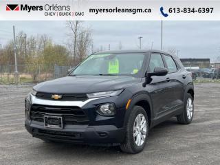 <b>Apple CarPlay,  Android Auto,  Lane Keep Assist,  Aluminum Wheels,  Autonomous Braking!</b><br> <br>    If you want to live big in a small SUV, this capable and comfortable Trailblazer is a great place to start. This  2021 Chevrolet Trailblazer is fresh on our lot in Orleans. <br> <br>The 2021 Trailblazer is spacious, bold and has the technology and capability to help you get up and get out there. Whether the trail you blaze is on the pavement or off of it, this incredible Trailblazer is ready to be your partner through it all. Striking style is the first thing youll notice about this SUV. Its sculpted design and bold proportions give it a fresh, modern feel. While its capable chassis and seating for the whole family means this SUV is ready for whats next. The spacious interior features a versatile center console that keeps items within easy reach. Your passengers will stay comfortable with plenty of rear-seat leg room and tons of spots to store their things.This  SUV has 50,387 kms. Its  blue in colour  . It has an automatic transmission and is powered by a  155HP 1.3L 3 Cylinder Engine.  This unit has some remaining factory warranty for added peace of mind. <br> <br> Our Trailblazers trim level is LS. This bold and spacious Trailblazer LS comes equipped with all the useful necessities like Intellibeam automatic headlights, stylish aluminum wheels, a 7 inch touchscreen infotainment system featuring wireless Android Auto and wireless Apple CarPlay, Bluetooth streaming audio with voice command, lane keep assist with lane departure warning, front collision alert, automatic emergency braking, a rear vision camera, 40/60 split rear bench seat and is 4G LTE Wi-Fi hotspot capable. This vehicle has been upgraded with the following features: Apple Carplay,  Android Auto,  Lane Keep Assist,  Aluminum Wheels,  Autonomous Braking,  Intellibeam,  4g Lte. <br> <br>To apply right now for financing use this link : <a href=https://www.myersorleansgm.ca/FinancePreQualForm target=_blank>https://www.myersorleansgm.ca/FinancePreQualForm</a><br><br> <br/><br> Buy this vehicle now for the lowest bi-weekly payment of <b>$196.84</b> with $0 down for 84 months @ 9.99% APR O.A.C. ( Plus applicable taxes -  Plus applicable fees   ).  See dealer for details. <br> <br>*MYERS LIFETIME ENGINE AND TRANSMISSION COVERAGE CERTIFICATE NOT AVAILABLE ON VEHICLES WITH KMS EXCEEDING 140,000KM, VEHICLES 8 YEARS & OLDER, OR HIGHLINE BRAND VEHICLE(eg. BMW, INFINITI. CADILLAC, LEXUS...)<br> Come by and check out our fleet of 30+ used cars and trucks and 170+ new cars and trucks for sale in Orleans.  o~o
