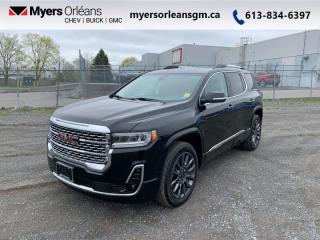 <b>Low Mileage, Cooled Seats,  Navigation,  Lane Keep Assist,  Leather Seats,  Head Up Display!</b><br> <br>    This 2023 GMC Acadia checks all the boxes for a family-friendly SUV. This  2023 GMC Acadia is fresh on our lot in Orleans. <br> <br>Wherever the roads lead, go confidently in this 2023 GMC Acadia. This SUV offers versatile space and impressive functionality that are seamlessly blended with style, safety, and top notch technology. This Acadia makes a strong impression with its confident stance and bold styling from front to back and its details, big or small, make it a truly distinctive crossover vehicle. This low mileage  SUV has just 17,498 kms. Its  black in colour  . It has an automatic transmission and is powered by a  310HP 3.6L V6 Cylinder Engine. <br> <br> Our Acadias trim level is Denali. This top of the line GMC Acadia Denali is an excellent choice as it comes very well equipped with a large - next generation infotainment system with navigation, wireless Apple CarPlay and Android Auto, exclusive ultra-bright machined aluminum wheels and chrome exterior styling, authentic wood accents and warm-tone burnished aluminum trim, a Bose premium audio system, heads up display and park assist sensors. It also has lane change alert with blind zone detection, cooled leather seats, forward automatic braking, IntelliBeam headlights, and lane departure warning. Additonal features include LED signature lighting, 4G LTE, GMC Connected Access, remote keyless entry, a power liftgate, remote engine start, Teen Driver Technology, tri-zone automatic climate control, wireless charging, SiriusXM plus much more! This vehicle has been upgraded with the following features: Cooled Seats,  Navigation,  Lane Keep Assist,  Leather Seats,  Head Up Display,  Blind Spot Detection,  Power Liftgate. <br> <br>To apply right now for financing use this link : <a href=https://www.myersorleansgm.ca/FinancePreQualForm target=_blank>https://www.myersorleansgm.ca/FinancePreQualForm</a><br><br> <br/><br> Buy this vehicle now for the lowest bi-weekly payment of <b>$344.21</b> with $0 down for 96 months @ 9.99% APR O.A.C. ( Plus applicable taxes -  Plus applicable fees   ).  See dealer for details. <br> <br>*MYERS LIFETIME ENGINE AND TRANSMISSION COVERAGE CERTIFICATE NOT AVAILABLE ON VEHICLES WITH KMS EXCEEDING 140,000KM, VEHICLES 8 YEARS & OLDER, OR HIGHLINE BRAND VEHICLE(eg. BMW, INFINITI. CADILLAC, LEXUS...)<br> Come by and check out our fleet of 30+ used cars and trucks and 180+ new cars and trucks for sale in Orleans.  o~o
