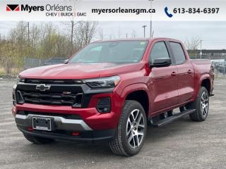 <b>Low Mileage, LED Lights,  Off-Road Suspension,  Aluminum Wheels,  Apple CarPlay,  Android Auto!</b><br> <br>    Whether youre an outdoor enthusiast or urban explorer, this bold and capable 2023 Colorado is your best companion. This  2023 Chevrolet Colorado is for sale today in Orleans. <br> <br>Redesigned for 2023 with updated powertrain options and a vastly improved interior, this Chevrolet Colorado is simply unstoppable. Boasting a raft of features for supreme off-roading prowess, this truck will take you over all terrain and back, without breaking a sweat. This 2023 Colorado is a great embodiment of versatility, capability and great value.This low mileage  Crew Cab 4X4 pickup  has just 16,821 kms. Its  gnt in colour  . It has an automatic transmission and is powered by a  310HP 2.7L 4 Cylinder Engine. <br> <br> Our Colorados trim level is Z71. This Z71 doubles down on the Colorados off-roading chops, with even more power output, upgraded all-terrain aluminum wheels, front recovery hooks,  LED headlights and fog lamps, hill descent control, a locking rear differential and off-roading suspension with switchable drive modes, along with push button start and daytime running lights, along with great standard features such as a vivid 11.3-inch diagonal infotainment screen with Apple CarPlay and Android Auto, remote keyless entry, air conditioning, and a 6-speaker audio system. Safety features include automatic emergency braking, front pedestrian braking, lane keeping assist with lane departure warning, Teen Driver, and forward collision alert with IntelliBeam high beam assist. This vehicle has been upgraded with the following features: Led Lights,  Off-road Suspension,  Aluminum Wheels,  Apple Carplay,  Android Auto,  Proximity Key,  Lane Keep Assist. <br> <br>To apply right now for financing use this link : <a href=https://www.myersorleansgm.ca/FinancePreQualForm target=_blank>https://www.myersorleansgm.ca/FinancePreQualForm</a><br><br> <br/><br> Buy this vehicle now for the lowest bi-weekly payment of <b>$368.68</b> with $0 down for 96 months @ 9.99% APR O.A.C. ( Plus applicable taxes -  Plus applicable fees   ).  See dealer for details. <br> <br>*MYERS LIFETIME ENGINE AND TRANSMISSION COVERAGE CERTIFICATE NOT AVAILABLE ON VEHICLES WITH KMS EXCEEDING 140,000KM, VEHICLES 8 YEARS & OLDER, OR HIGHLINE BRAND VEHICLE(eg. BMW, INFINITI. CADILLAC, LEXUS...)<br> Come by and check out our fleet of 30+ used cars and trucks and 200+ new cars and trucks for sale in Orleans.  o~o