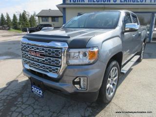Used 2022 GMC Canyon LIKE NEW DENALI-VERSION 5 PASSENGER 3.6L - V6.. 4X4.. CREW-CAB.. SHORTY.. NAVIGATION.. LEATHER.. HEATED SEATS & WHEEL.. BACK-UP CAMERA.. for sale in Bradford, ON