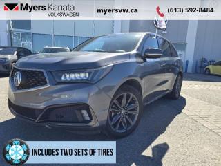 <b>Cooled Seats,  Premium Audio,  Navigation,  Blind Spot Detection,  Sunroof!</b><br> <br>  Compare at $39010 - Our Price is just $38999! <br> <br>   With a long list of features that make each trim level plush and safe, this Acura MDX is ready to be your next family vehicle. This  2020 Acura MDX is fresh on our lot in Kanata. <br> <br>As one of the most tech advanced SUVs on the market with a supple ride quality and excellent on road capabilities, this 2020 Acura MDX is a safe and stylish choice for a new modern luxury SUV. A well appointed interior takes care of all passengers in the open and airy cabin, while also allowing for plenty of cargo in the capacious trunk. For a new take on the tried and true family SUV, look no further than this Acura MDX.This  wagon has 74,325 kms. Its  modern steel in colour  . It has an automatic transmission and is powered by a  3.5L V6 24V GDI SOHC engine.  It may have some remaining factory warranty, please check with dealer for details. <br> <br> Our MDXs trim level is A-Spec SH-AWD. This performance inspired A-Spec MDX brings some great upgrades like air cooled front seats, LED fog lights, A-Spec exclusive wheels, auto dimming power folding mirrors, perimeter/approach puddle lamps, metal sport pedals, and A-Spec performance styling. This luxury SUV is also equipped with navigation, leather seats and interior accents, power moonroof, power liftgate, keyless access, remote start, driver memory settings, heated seats and steering wheel, Apple CarPlay, Bluetooth, SiriusXM, hard disk media storage, and a premium entertainment system. Stay safe, alert, and enjoy the drive with collision mitigation, lane keep assist, adaptive cruise control, and a blind spot information system. This MDX is rounded out heated power side mirrors with turn signals, rain sensing wipers, ambient interior lighting, multi-angle rearview camera, multi-function steering wheel, and tri-zone automatic climate control. This vehicle has been upgraded with the following features: Cooled Seats,  Premium Audio,  Navigation,  Blind Spot Detection,  Sunroof,  Leather Seats,  Apple Carplay. <br> <br>To apply right now for financing use this link : <a href=https://www.myersvw.ca/en/form/new/financing-request-step-1/44 target=_blank>https://www.myersvw.ca/en/form/new/financing-request-step-1/44</a><br><br> <br/><br>Backed by Myers Exclusive NO Charge Engine/Transmission for life program lends itself for your peace of mind and you can buy with confidence. Call one of our experienced Sales Representatives today and book your very own test drive! Why buy from us? Move with the Myers Automotive Group since 1942! We take all trade-ins - Appraisers on site - Full safety inspection including e-testing and professional detailing prior delivery! Every vehicle comes with a free Car Proof History report.<br><br>*LIFETIME ENGINE TRANSMISSION WARRANTY NOT AVAILABLE ON VEHICLES MARKED AS-IS, VEHICLES WITH KMS EXCEEDING 140,000KM, VEHICLES 8 YEARS & OLDER, OR HIGHLINE BRAND VEHICLES (eg.BMW, INFINITI, CADILLAC, LEXUS...). FINANCING OPTIONS NOT AVAILABLE ON VEHICLES MARKED AS-IS OR AS-TRADED.<br> Come by and check out our fleet of 40+ used cars and trucks and 120+ new cars and trucks for sale in Kanata.  o~o