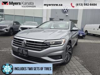 <b>Satellite Navigation,  BeatsAudio Premium Sound,  Volkswagen Digital Cockpit (instrument cluster),  Ventilated front seats,  Heated Seats!</b><br> <br>  Compare at $24719 - Our Price is just $23999! <br> <br>   The 2019 Volkswagen Jetta is a roomy, comfortable, well-made, sedan with an exceptionally good value. This  2019 Volkswagen Jetta is fresh on our lot in Kanata. <br> <br>Redesigned. Not over designed. Rather than adding needless flash, the Jetta has been redesigned for a tasteful, more premium look and feel. One quick glance is all it takes to appreciate the result. Its sporty. Its sleek. It makes a statement without screaming. The overall effect stands out anywhere. Its roomy and well finished interior provides the best of comforts and will help keep this elegant sedan ageless and beautiful for many years to come.This  sedan has 76,345 kms. Its  pyrite silver metallic in colour  . It has an automatic transmission and is powered by a  147HP 1.4L 4 Cylinder Engine.  It may have some remaining factory warranty, please check with dealer for details. <br> <br> Our Jettas trim level is Execline Auto. As one of the better equipped, this Volkswagen Jetta Execline comes standard fitted with elegant alloy wheels, body colored heated side mirrors, a ton of chrome, heated wiper jets, fully automatic LED headlamps, front fog lamps, cornering lights, twin power sunroofs, a Beats premium 8 speaker stereo with an 8 inch display and App-Connect smart phone integration,integrated satellite navigation, Bluetooth connectivity, SiriusXM satellite radio, heated and ventilated front comfort seats with power adjustment, leather seat trim, dual zone front automatic air conditioning, cruise control, remote keyless entry, front and rear cup holders, a front center armrest, a rear view camera, blind spot detection sensors, rear cross traffic alert and much more. This vehicle has been upgraded with the following features: Satellite Navigation,  Beatsaudio Premium Sound,  Volkswagen Digital Cockpit (instrument Cluster),  Ventilated Front Seats,  Heated Seats,  Android Auto,  Apple Carplay. <br> <br>To apply right now for financing use this link : <a href=https://www.myersvw.ca/en/form/new/financing-request-step-1/44 target=_blank>https://www.myersvw.ca/en/form/new/financing-request-step-1/44</a><br><br> <br/><br>Backed by Myers Exclusive NO Charge Engine/Transmission for life program lends itself for your peace of mind and you can buy with confidence. Call one of our experienced Sales Representatives today and book your very own test drive! Why buy from us? Move with the Myers Automotive Group since 1942! We take all trade-ins - Appraisers on site - Full safety inspection including e-testing and professional detailing prior delivery! Every vehicle comes with a free Car Proof History report.<br><br>*LIFETIME ENGINE TRANSMISSION WARRANTY NOT AVAILABLE ON VEHICLES MARKED AS-IS, VEHICLES WITH KMS EXCEEDING 140,000KM, VEHICLES 8 YEARS & OLDER, OR HIGHLINE BRAND VEHICLES (eg.BMW, INFINITI, CADILLAC, LEXUS...). FINANCING OPTIONS NOT AVAILABLE ON VEHICLES MARKED AS-IS OR AS-TRADED.<br> Come by and check out our fleet of 40+ used cars and trucks and 110+ new cars and trucks for sale in Kanata.  o~o