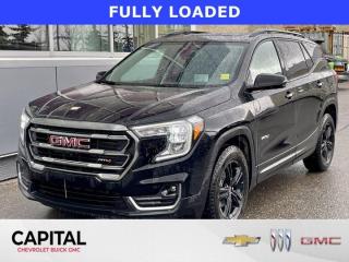 Check out this 2023 GMC Terrain AT4. HAS CLEAN CARFAX, Low Kilometers, SINGLE OWNER, Comes With, ADAPTIVE CRUISE CONTROL, Android Auto, APPLE CARPLAY, SURROUND VISION CAMERA, Forward Collision Alert, AUTOMATIC EMERGENCY BRAKING, Hands Free Tailgate, POWER LIFT TAILGATE, Lane Departure Warning, LANE KEEP ASSIST, Parking Sensors,DRIVER MEMORY SEATS, Heads Up Display, PANORAMIC SUNROOF, Remote Start, HEATED SEATS, Heated Steering Wheel.Its Automatic transmission and Turbocharged Gas/E15 I4 1.5L/-TBD- engine will keep you going. This GMC Terrain comes equipped with these options: TERRAIN PRO SAFETY PLUS includes (KSG) Adaptive Cruise Control, (HS1) Safety Alert Seat and (UD7) Rear Park Assist; in addition to standard (PDO) GMC Pro Safety, ENGINE, 1.5L TURBO DOHC 4-CYLINDER, SIDI, VVT (175 hp [131.3 kW] @ 5800 rpm, 203 lb-ft of torque [275.0 N-m] @ 2000 - 4000 rpm) (STD), Wireless Apple CarPlay/Wireless Android Auto, Windows, power with rear Express-Down, Windows, power with front passenger express-down, Window, power with driver Express-Up/Down, Wi-Fi Hotspot capable (Terms and limitations apply. See onstar.ca or dealer for details.), Wheels, 17 x 7 (43.2 cm x 17.8 cm) Gloss Black aluminum, Wheel, spare, 16 (40.6 cm) steel, and USB data ports, 2, type-A, located within the centre console. See it for yourself at Capital Chevrolet Buick GMC Inc., 13103 Lake Fraser Drive SE, Calgary, AB T2J 3H5.