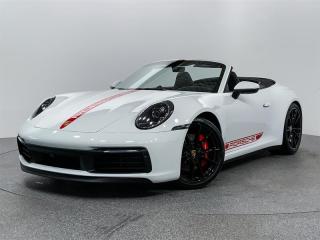 This exquisite 2022 Porsche 911 Carrera S Cabriolet comes in White, with Black Leather Interior.. Highly optioned with Premium Package, Sport Package, Sport Chrono Package, Rear Axle Steering, Bose Surround Sound System, PASM Sport Suspension, Power Sport Seats (14 Way) and numerous other premium features. It boasts a clean history with no reported accidents or claims, having been meticulously maintained by its dedicated owner.This vehicle is a Porsche Approved Certified Pre Owned Vehicle: 2 extra years of unlimited mileage warranty plus an additional 2 years of Porsche Roadside Assistance. All CPO vehicles have passed our rigorous 111-point check and reconditioned with 100% genuine Porsche parts.  Porsche Center Langley has won the prestigious Porsche Premier Dealer Award for 7 years in a row. We are centrally located just a short distance from Highway 1 in beautiful Langley, British Columbia Canada.  We have many attractive Finance/Lease options available and can tailor a plan that suits your needs. Please contact us now to speak with one of our highly trained Sales Executives before it is gone.