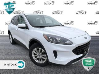 Recent Arrival!<br>Odometer is 24890 kilometers below market average!<br><br>New Tires, New Brakes, AWD, 6 Speakers, Auto High-beam Headlights, Four wheel independent suspension, Fully automatic headlights, Heated Unique Cloth Front Bucket Seats<br><br>Illuminated entry, Power driver seat, Power steering, Power windows, Radio: AM/FM Stereo w/SiriusXM, Rear window wiper, Remote keyless entry, SYNC 3/Apple CarPlay/Android Auto, Wheels: 17 Shadow Silver-Painted Aluminum.<br><br>White 2020 Ford Escape SE 4D Sport Utility 1.5L EcoBoost 8-Speed Automatic AWD<br><br>Awards:<br>  * JD Power Canada Automotive Performance, Execution and Layout (APEAL) Study<p> </p>

<h4>VALUE+ CERTIFIED PRE-OWNED VEHICLE</h4>

<p>36-point Provincial Safety Inspection<br />
172-point inspection combined mechanical, aesthetic, functional inspection including a vehicle report card<br />
Warranty: 30 Days or 1500 KMS on mechanical safety-related items and extended plans are available<br />
Complimentary CARFAX Vehicle History Report<br />
2X Provincial safety standard for tire tread depth<br />
2X Provincial safety standard for brake pad thickness<br />
7 Day Money Back Guarantee*<br />
Market Value Report provided<br />
Complimentary 3 months SIRIUS XM satellite radio subscription on equipped vehicles<br />
Complimentary wash and vacuum<br />
Vehicle scanned for open recall notifications from manufacturer</p>

<p>SPECIAL NOTE: This vehicle is reserved for AutoIQs retail customers only. Please, No dealer calls. Errors & omissions excepted.</p>

<p>*As-traded, specialty or high-performance vehicles are excluded from the 7-Day Money Back Guarantee Program (including, but not limited to Ford Shelby, Ford mustang GT, Ford Raptor, Chevrolet Corvette, Camaro 2SS, Camaro ZL1, V-Series Cadillac, Dodge/Jeep SRT, Hyundai N Line, all electric models)</p>

<p>INSGMT</p>