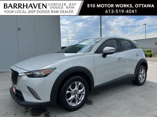 Just IN... 2018 Mazda CX-3 GS-Luxury AWD with Low KMs in a Ceramic Metallic. Some of the MANY feature Options included in the Trim Package are 2.0L L4 SKYACTIV-G DOHC 16-valve Engine, 6-speed automatic transmission with manual mode, 16-inch alloy wheels, Power moonroof, All-wheel drive, 7-inch colour touchscreen display with MAZDA CONNECT, Rearview camera, Forward collision warning, Lane departure warning system, Brake assist, Blind Spot Warning, Mazda radar cruise control, AM/FM/CD stereo radio, Bluetooth wireless connectivity, Auxiliary input jack and 2 USB ports, Air conditioning with manual climate controls, Steering wheel mounted audio controls, Leather seats, Leather-wrapped steering wheel, Leather-wrapped shift knob, Leather-wrapped parking brake handle, Soft black front panel with red stitching and satin chrome trim, Front and rear door armrests and center console side accents in dark red with red stitching, 60/40 rear split folding bench, Heated Front Seats, Heated Steering Wheel & MORE. The CX-3 includes a Car-Proof Free of any Collison Claims. The Mazda has landed and is all Ready for YOU. Nobody deals like Barrhaven Jeep Dodge Ram, come and see us today and we will show you why!!