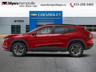 <b>Adaptive Cruise Control,  Blind Spot Detection,  Heated Steering Wheel,  Remote Start,  Heated Seats!</b><br> <br> <br> <br>At Myers, we believe in giving our customers the power of choice. When you choose to shop with a Myers Auto Group dealership, you dont just have access to one inventory, youve got the purchasing power of an entire auto group behind you!<br> <br>  This new and refreshed 2024 Chevrolet Trax promises genuine practicality in a stylish and attractive package. <br> <br>All new and redesigned for 2024, the ever-popular Chevy Trax sports exciting looks with even more interior space and enhanced safety features. Compact proportions with an efficient powertrain make this crossover the ideal urban companion. Step this way to experience what prime urban commuting is with this 2024 Trax.<br> <br> This crimson metall SUV  has an automatic transmission and is powered by a  137HP 1.2L 3 Cylinder Engine.<br> <br> Our Traxs trim level is LT. This Trax 1LT features the Driver Confidence Package with rear cross traffic alert, blind spot detection and adaptive cruise control, with the LS Convenience Package, that includes a heated steering wheel, heated side mirrors and remote engine start, along with great standard features such as heated front seats, cruise control, USB A/C charging, 60/40 split-folding rear seats, air conditioning, and an upgraded 11-inch infotainment screen with wireless Apple CarPlay and Android Auto, wi-fi hotspot capability, active noise cancellation, and SiriusXM streaming radio. Safety features also include front pedestrian braking, forward collision alert, lane keeping assist with lane departure warning, IntelliBeam, and a rearview camera. This vehicle has been upgraded with the following features: Adaptive Cruise Control,  Blind Spot Detection,  Heated Steering Wheel,  Remote Start,  Heated Seats,  Apple Carplay,  Android Auto. <br><br> <br>To apply right now for financing use this link : <a href=https://www.myerskemptvillegm.ca/finance/ target=_blank>https://www.myerskemptvillegm.ca/finance/</a><br><br> <br/>    Incentives expire 2024-05-31.  See dealer for details. <br> <br>Your journey to better driving experiences begins in our inventory, where youll find a stunning selection of brand-new Chevrolet, Buick, and GMC models. If youre looking to get additional luxuries at a wallet-friendly price, dont just pick pre-owned -- choose from our selection of over 300 Myers Approved used vehicles! Our incredible sales team will match you with the car, truck, or SUV thats got everything youre looking for, and much more. o~o