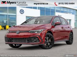 <b>Navigation,  Sport Suspension,  Heated Seats,  Wireless Charging,  Apple CarPlay!</b><br> <br> <br> <br>  This 2024 Volkswagen GTI remains an everyday hero, with class-leading versatility and phenomenal levels of performance. <br> <br>The legendary Volkswagen GTI returns for the 2024 model year, with refined levels of comfort and practicality, while delivering an even more thrilling driving experience, thanks to extensive re-engineering and sophisticated technology. The heavily refreshed front fascia features aggressively restyled headlights with a reworked front bumper for improved performance and aerodynamics. Panels and surfaces are built and trimmed with high-quality materials, with a full suite of innovative safety and infotainment technology.<br> <br> This kings red w/ black roof hatchback  has an automatic transmission and is powered by a  2.0L I4 16V GDI DOHC Turbo engine.<br> <br> Our Golf GTIs trim level is Autobahn. Stepping things up, this GTI Autobahn features an upgraded 10-inch Discover Pro infotainment screen with navigation, proximity keyless entry with push button start, lane keep assist, lane departure warning, forward collision alert and SiriusXM satellite radio, along with sport-tuned suspension, heated front sport seats, a heated leather-wrapped steering wheel, mobile device wireless charging, automatic air conditioning, front and rear cupholders, Apple CarPlay, Android Auto, and a 6-speaker audio system with a subwoofer. Additional features include blind spot detection, park distance control with front and rear parking sensors, rear collision mitigation, two 12-volt DC power outlets, cruise control with steering wheel controls, a back-up camera, and even more. This vehicle has been upgraded with the following features: Navigation,  Sport Suspension,  Heated Seats,  Wireless Charging,  Apple Carplay,  Android Auto,  Heated Steering Wheel. <br><br> <br>To apply right now for financing use this link : <a href=https://www.myersvw.ca/en/form/new/financing-request-step-1/44 target=_blank>https://www.myersvw.ca/en/form/new/financing-request-step-1/44</a><br><br> <br/>    6.99% financing for 84 months. <br> Buy this vehicle now for the lowest bi-weekly payment of <b>$324.01</b> with $0 down for 84 months @ 6.99% APR O.A.C. ( taxes included, $1071 (OMVIC fee, Air and Tire Tax, Wheel Locks, Admin fee, Security and Etching) is included in the purchase price.    ).  Incentives expire 2024-05-31.  See dealer for details. <br> <br> <br>LEASING:<br><br>Estimated Lease Payment: $254 bi-weekly <br>Payment based on 6.49% lease financing for 48 months with $0 down payment on approved credit. Total obligation $26,487. Mileage allowance of 16,000 KM/year. Offer expires 2024-05-31.<br><br><br>Call one of our experienced Sales Representatives today and book your very own test drive! Why buy from us? Move with the Myers Automotive Group since 1942! We take all trade-ins - Appraisers on site!<br> Come by and check out our fleet of 40+ used cars and trucks and 120+ new cars and trucks for sale in Kanata.  o~o