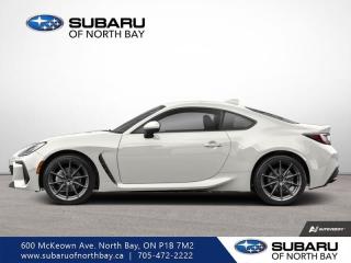 <b>Leather Seats,  Heated Seats,  Apple CarPlay,  Android Auto,  Premium Audio!</b><br> <br>   Faster, Sharper and More Dynamic, this 2024 BRZ is more driver focused than ever. <br> <br>This 2024 Subaru BRZ utilizes the Japanese marques tried and tested blueprint for designing and building a phenomenal sports coupe and pumps everything up to an exhilarating magnitude. The exterior has been redesigned to be more bold, aggressive, and aerodynamic, with a chiseled front end and graceful body lines that lead to a beautifully proportioned rear section. On the inside, the cabin is as driver-focused as ever but introduces a host of technological and comfort amenities.<br> <br> This crystal white pearl coupe  has a 6 speed manual transmission and is powered by a  228HP 2.4L 4 Cylinder Engine.<br> <br> Our BRZs trim level is Sport-tech. Ignite your passion for driving in this fully loaded BRZ Sport-tech that comes with plush leather heated seats that have Ultrasuede inserts for a premium feel. The Sport-tech trim is also equipped with a vibrant 8-inch touch screen that is bundled with Apple CarPlay Android Auto, SiriusXM radio and comes with a premium 8 speaker system for an immersive audio experience, along with a blind spot detection system, lane change assist, rear cross traffic alert, a 7-inch digital instrument cluster, with multifunction display ability. Additional features include steering-responsive LED headlights, larger aluminum wheels, dual-zone climate control, proximity keyless entry with push-button start, power mirrors and much more. This vehicle has been upgraded with the following features: Leather Seats,  Heated Seats,  Apple Carplay,  Android Auto,  Premium Audio,  Aluminum Wheels,  Blind Spot Detection. <br><br> <br>To apply right now for financing use this link : <a href=https://www.subaruofnorthbay.ca/tools/autoverify/finance.htm target=_blank>https://www.subaruofnorthbay.ca/tools/autoverify/finance.htm</a><br><br> <br/>    6.99% financing for 60 months. <br> Buy this vehicle now for the lowest bi-weekly payment of <b>$344.02</b> with $0 down for 60 months @ 6.99% APR O.A.C. ( Plus applicable taxes -  Plus applicable fees   ).  Incentives expire 2024-05-31.  See dealer for details. <br> <br>Subaru of North Bay has been proudly serving customers in North Bay, Sturgeon Falls, New Liskeard, Cobalt, Haileybury, Kirkland Lake and surrounding areas since 1987. Whether you choose to visit in person or shop online, youll find a huge selection of new 2022-2023 Subaru models as well as certified used vehicles of all makes and models. </br>Our extensive lineup of new vehicles includes the Ascent, BRZ, Crosstrek, Forester, Impreza, Legacy, Outback, WRX and WRX STI. If youre already a Subaru owner, our Subaru Certified Technicians can provide the Genuine Subaru parts, accessories and quality service your vehicle deserves. </br>We invite you to book a test drive or service online, give our dealership a call at 705-472-2222, or just stop in for a visit. We look forward to meeting with you and providing you a stellar experience. </br><br> Come by and check out our fleet of 20+ used cars and trucks and 30+ new cars and trucks for sale in North Bay.  o~o