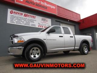 2012 RAM 1500 SXT, QUAD CAB, 4 DOOR, 6 PASSENGER, 64" BED, 4X4, 5.7 L W/ 390 HP, 6 SPEED AUTO, FULLY EQUIPPED INCLUDING AIR, TILT, CRUISE, POWER WINDOWS, POWER LOCKS, POWER HEATED MIRRORS, KEYLESS ENTRY, AM/FM/XM/CD/MP3 SOUND SYSTEM, UCONNECT BLUETOOTH SYSTEM W/ AUDIO VOICE CONTROL, TRACTION CONTROL, 40/20/40 SPLIT FRONT BENCH SEAT W/ FOLDING ARMREST, FOLD-UP REAR SEAT, CHROME BUMPERS, MUD FLAPS, TONNEAU COVER, BED MAT, TOW PACKAGE AND SO MUCH MORE!  INSPECTED AND SERVICED, READY FOR YOU AT ONLY $14,995.   TRADES WELCOME, ON THE SPOT FINANCING AVAILABLE, DONT MISS IT!     1C6RD7FT3CS173064