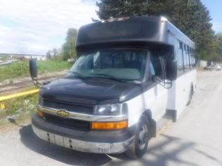 2016 Chevrolet Express G4500 Passenger Bus With Wheelchair Accessibility,(1 driver 20 passenger) 6.0L V8 OHV 16V FFV GAS engine, 8 cylinders, automatic, RWD, air conditioning, AM/FM radio, grey exterior, vinyl. (Estimated measurements: 27 feet overall length, 9 feet 8 inches overall height, 6 feet 3 inches inside height, 17 feet from back of driver seat to back of the bus. All measurements are considered to be accurate but are not guaranteed.) This listing is a former British Columbia municipality bus, the next purchaser of this will be the second owner, Certificate and Decal Valid until November 2024 $14,750.00 plus $375 processing fee, $15,125.00 total payment obligation before taxes.  Listing report, warranty, contract commitment cancellation fee, financing available on approved credit (some limitations and exceptions may apply). All above specifications and information is considered to be accurate but is not guaranteed and no opinion or advice is given as to whether this item should be purchased. We do not allow test drives due to theft, fraud and acts of vandalism. Instead we provide the following benefits: Complimentary Warranty (with options to extend), Limited Money Back Satisfaction Guarantee on Fully Completed Contracts, Contract Commitment Cancellation, and an Open-Ended Sell-Back Option. Ask seller for details or call 604-522-REPO(7376) to confirm listing availability.