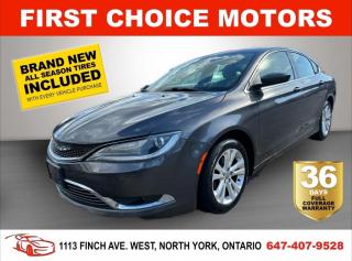 Welcome to First Choice Motors, the largest car dealership in Toronto of pre-owned cars, SUVs, and vans priced between $5000-$15,000. With an impressive inventory of over 300 vehicles in stock, we are dedicated to providing our customers with a vast selection of affordable and reliable options. <br><br>Were thrilled to offer a used 2015 Chrysler 200 LIMITED, grey color with 254,000km (STK#7327) This vehicle was $7990 NOW ON SALE FOR $6990. It is equipped with the following features:<br>- Automatic Transmission<br>- Heated seats<br>- Navigation<br>- Bluetooth<br>- Reverse camera<br>- Alloy wheels<br>- Power windows<br>- Power locks<br>- Power mirrors<br>- Air Conditioning<br><br>At First Choice Motors, we believe in providing quality vehicles that our customers can depend on. All our vehicles come with a 36-day FULL COVERAGE warranty. We also offer additional warranty options up to 5 years for our customers who want extra peace of mind.<br><br>Furthermore, all our vehicles are sold fully certified with brand new brakes rotors and pads, a fresh oil change, and brand new set of all-season tires installed & balanced. You can be confident that this car is in excellent condition and ready to hit the road.<br><br>At First Choice Motors, we believe that everyone deserves a chance to own a reliable and affordable vehicle. Thats why we offer financing options with low interest rates starting at 7.9% O.A.C. Were proud to approve all customers, including those with bad credit, no credit, students, and even 9 socials. Our finance team is dedicated to finding the best financing option for you and making the car buying process as smooth and stress-free as possible.<br><br>Our dealership is open 7 days a week to provide you with the best customer service possible. We carry the largest selection of used vehicles for sale under $9990 in all of Ontario. We stock over 300 cars, mostly Hyundai, Chevrolet, Mazda, Honda, Volkswagen, Toyota, Ford, Dodge, Kia, Mitsubishi, Acura, Lexus, and more. With our ongoing sale, you can find your dream car at a price you can afford. Come visit us today and experience why we are the best choice for your next used car purchase!<br><br>All prices exclude a $10 OMVIC fee, license plates & registration  and ONTARIO HST (13%)