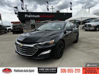 <b>Heated Seats,  Wireless Charging,  Remote Start,  LED Lights,  Android Auto!</b><br> <br>    A good, efficient powertrain and a quiet ride make this spacious, well-appointed Chevy Malibu a strong choice in its competitive midsize segment. This  2019 Chevrolet Malibu is for sale today. <br> <br>A perfect blend of bold design and ingenious technology make this midsize Malibu everything you wanted, but never thought youd find. With outstanding fuel efficiency, a spacious and comfortable cabin, this Malibu features a robust body structure that contributes to its nimble handling and excellent ride. By combining both press-hardened steel and ultra-high-strength steel, engineers created a cabin that is both strong and lightweight. This  sedan has 103,110 kms. Its  black in colour  . It has a cvt transmission and is powered by a  160HP 1.5L 4 Cylinder Engine.  <br> <br> Our Malibus trim level is LT. Upgrade to this Malibu LT and youll receive modern technology such as a large 8 inch touchscreen with Android Auto and Apple CarPlay compatibility, Bluetooth streaming audio and wireless charging, remote keyless start, LED lights, Teen Driver technology, Chevrolet MyLink and 4G WiFi capability. You will also get remote keyless entry with push button start, a leather wrapped steering wheel, stylish aluminum wheels, 8-way power driver seat, dual-zone climate control and a rear view camera. This vehicle has been upgraded with the following features: Heated Seats,  Wireless Charging,  Remote Start,  Led Lights,  Android Auto,  Apple Carplay,  Aluminum Wheels. <br> <br>To apply right now for financing use this link : <a href=https://www.platinumautosport.com/credit-application/ target=_blank>https://www.platinumautosport.com/credit-application/</a><br><br> <br/><br> Buy this vehicle now for the lowest bi-weekly payment of <b>$141.36</b> with $0 down for 84 months @ 5.99% APR O.A.C. ( Plus applicable taxes -  Plus applicable fees   ).  See dealer for details. <br> <br><br> We know that you have high expectations, and as car dealers, we enjoy the challenge of meeting and exceeding those standards each and every time. Allow us to demonstrate our commitment to excellence! </br>

<br> As your one stop shop for quality pre owned vehicles and hassle free auto financing in Saskatoon, we provide the following offers & incentives for our valued clients in Saskatchewan, Alberta & Manitoba. </br> o~o