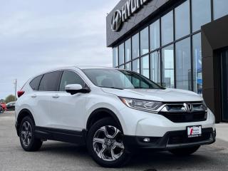 <b>Sunroof,  Leather Seats,  Heated Seats,  Heated Steering Wheel,  Blind Spot Display!</b><br> <br>  Compare at $28830 - Our Price is just $27990! <br> <br>   With car-like handling and excellent fuel efficiency, this capable and comfort 2019 Honda CR-V is the total package. This  2019 Honda CR-V is fresh on our lot in Midland. <br> <br>This stylish 2019 Honda CR-V has a spacious interior and car-like handling that captivates anyone who gets behind the wheel. With its smooth lines and sleek exterior, this gorgeous CR-V has no problem turning heads at every corner. Whether youre a thrift-store enthusiast, or a backcountry trail warrior with all of the camping gear, this practical Honda CR-V has got you covered! This  SUV has 96,813 kms. Its  platinum white pearl in colour  . It has a cvt transmission and is powered by a  190HP 1.5L 4 Cylinder Engine.  It may have some remaining factory warranty, please check with dealer for details. <br> <br> Our CR-Vs trim level is EX-L AWD. Ramping up the luxury, this EX-L trim has heated leather seats in front and back, a heated steering wheels, memory settings for the drivers seat, an auto dimming rear view mirror, a power tailgate with programmable height, woodgrain interior, a moonroof, automatic high and low beam headlights, dual-zone automatic climate control, remote start, heated seats, LED daytime running lights, heated power mirrors, and aluminum wheels. Keeping you connected is an infotainment system that includes a 7 inch touchscreen with HondaLink, HomeLink home remote system, HandsFreeLink bilingual Bluetooth, Apple CarPlay, Android Auto, SiriusXM, a rear view camera, and a 6 speaker sound system. Helping you drive and keeping you safe is  automatic collision mitigation braking, forward collision warning, lane departure warning, road departure mitigation, and lane keep assist, and a blind spot display. This vehicle has been upgraded with the following features: Sunroof,  Leather Seats,  Heated Seats,  Heated Steering Wheel,  Blind Spot Display,  Memory Seats,  Automatic Braking. <br> <br>To apply right now for financing use this link : <a href=https://www.bourgeoishyundai.com/finance/ target=_blank>https://www.bourgeoishyundai.com/finance/</a><br><br> <br/><br>BUY WITH CONFIDENCE. Bourgeois Auto Group, we dont just sell cars; for over 75 years, we have delivered extraordinary automotive experiences in every showroom, on the road, and at your home. Offering complimentary delivery in an enclosed trailer. <br><br>Why buy from the Bourgeois Auto Group? Whether you are looking for a great place to buy your next new or used vehicle find a qualified repair center or looking for parts for your vehicle the Bourgeois Auto Group has the answer. We offer both new vehicles and pre-owned vehicles with over 25 brand manufacturers and over 200 Pre-owned Vehicles to choose from. Were constantly changing to meet the needs of our customers and stay ahead of the competition, and we are committed to investing in modern technology to ensure that we are always on the cutting edge. We use very strategic programs and tools that give us current market data to price our vehicles to the market to make sure that our customers are getting the best deal not only on the new car but on your trade-in as well. Ask for your free Live Market analysis report and save time and money. <br><br>WE BUY CARS  Any make model or condition, No purchase necessary. We are OPEN 24 hours a Day/7 Days a week with our online showroom and chat service. Our market value pricing provides the most competitive prices on all our pre-owned vehicles all the time. Market Value Pricing is achieved by polling over 20000 pre-owned websites every day to ensure that every single customer receives real-time Market Value Pricing on every pre-owned vehicle we sell. Customer service is our top priority. No hidden costs or fees, and full disclosure on all services and Carfax®. <br><br>With over 23 brands and over 400 full- and part-time employees, we look forward to serving all your automotive needs! <br> Come by and check out our fleet of 40+ used cars and trucks and 50+ new cars and trucks for sale in Midland.  o~o