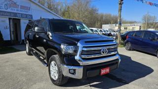 2016 Toyota Tundra 4WD Truck CrewMax 5.7L V8 6-Spd AT SR5 featuring Trailer Sway Control, Trailer Wiring Harness, Cruise Control w/Steering Wheel Controls, Air Conditioning, Driver Information Center, Deep Tinted Glass, Variable Intermittent Wipers w/Heated Wiper Park, Fully Galvanized Steel Panels<br><br>Purchase price: $ 27,888 plus HST and LICENSING<br><br>Safety package is available for $799 and includes Ontario Certification, 3 month or 3000 km Lubrico warranty ($1000 per claim) and oil change.<br>If not certified, by OMVIC regulations this vehicle is being sold AS-lS and is not represented as being in road worthy condition, mechanically sound or maintained at any guaranteed level of quality. The vehicle may not be fit for use as a means of transportation and may require substantial repairs at the purchaser   s expense. It may not be possible to register the vehicle to be driven in its current condition.<br><br>CARFAX PROVIDED FOR EVERY VEHICLE<br><br>WARRANTY: Extended warranty with variety terms and coverages is available, please ask our representative for more details.<br>FINANCING: Regardless of your credit score, we are committed to assisting you in obtaining a customized car loan that suits your specific circumstances. Our goal is to help you enhance your credit score significantly by the time you complete your loan term. Our specialists are happy to assist you with all necessary information.<br>TRADE-IN OR SELL: Upgrade your ride by trading-in your vehicle and save on taxes, or Sell it to us, and get the best value for your current vehicle.<br><br>Smart Wheels Used Car Dealership     OMVIC Registered Dealer<br>642 Dunlop St West, Barrie, ON L4N 9M5<br>Phone: 705-721-1341 ext 201<br>Email: Info@swcarsales.ca<br>Web: www.swcarsales.ca<br>Terms and conditions may apply. Price and availability subject to change. Contact us for the latest information<br>