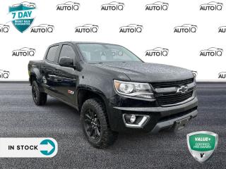 Recent Arrival!<br><br><br>4WD, 4-Way Power Front Passenger Seat Adjuster, 4-Wheel Disc Brakes, 6 Speakers, 6-Speaker Audio System Feature, ABS brakes, Air Conditioning, AM/FM radio: SiriusXM, Apple CarPlay, Auto-dimming Rear-View mirror, Automatic temperature control, Black Bowtie, Black Spray-On Bed Liner w/Chevrolet Logo, Body-Colour Grille, Cloth/Leatherette Seat Trim, Compass, Delay-off headlights, Driver 4-Way Power Seat Adjuster, Driver door bin, Driver vanity mirror, Dual front impact airbags, Dual front side impact airbags, Electronic Stability Control, Emergency communication system: OnStar Guidance, Extended Range Remote Keyless Entry, Exterior Parking Camera Rear, Front anti-roll bar, Front Bucket Seats, Front fog lights, Front reading lights, Front wheel independent suspension, Fully automatic headlights, Heated door mirrors, Heated Driver & Front Passenger Seats, Heated front seats, Heavy-Duty Trailering Package, Illuminated entry, Low tire pressure warning, Occupant sensing airbag, Outside temperature display, Overhead airbag, Overhead console, Panic alarm, Passenger door bin, Passenger vanity mirror, Power door mirrors, Power Driver Lumbar Control Seat Adjuster, Power driver seat, Power Passenger Lumbar Control Seat Adjuster, Power passenger seat, Power steering, Power windows, Premium audio system: Chevrolet MyLink, Radio data system, Radio: AM/FM Stereo w/8 Diagonal Colour Touch Screen, Rear reading lights, Rear step bumper, Rear window defroster, Remote keyless entry, Security system, SiriusXM, Speed control, Speed-sensing steering, Steering wheel mounted audio controls, Tachometer, Telescoping steering wheel, Tilt steering wheel, Traction control, Trip computer, Wheels: 17 x 8 Gloss Black Aluminum, Z71 Midnight Edition.<br><br>Black<br>2018 Chevrolet Colorado Z71<br>4D Crew Cab<br>V6<br>8-Speed Automatic<br>4WD<p> </p>

<h4>VALUE+ CERTIFIED PRE-OWNED VEHICLE</h4>

<p>36-point Provincial Safety Inspection<br />
172-point inspection combined mechanical, aesthetic, functional inspection including a vehicle report card<br />
Warranty: 30 Days or 1500 KMS on mechanical safety-related items and extended plans are available<br />
Complimentary CARFAX Vehicle History Report<br />
2X Provincial safety standard for tire tread depth<br />
2X Provincial safety standard for brake pad thickness<br />
7 Day Money Back Guarantee*<br />
Market Value Report provided<br />
Complimentary 3 months SIRIUS XM satellite radio subscription on equipped vehicles<br />
Complimentary wash and vacuum<br />
Vehicle scanned for open recall notifications from manufacturer</p>

<p>SPECIAL NOTE: This vehicle is reserved for AutoIQs retail customers only. Please, No dealer calls. Errors & omissions excepted.</p>

<p>*As-traded, specialty or high-performance vehicles are excluded from the 7-Day Money Back Guarantee Program (including, but not limited to Ford Shelby, Ford mustang GT, Ford Raptor, Chevrolet Corvette, Camaro 2SS, Camaro ZL1, V-Series Cadillac, Dodge/Jeep SRT, Hyundai N Line, all electric models)</p>

<p>INSGMT</p>