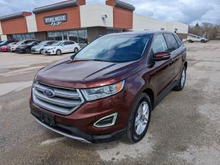 Come Finance this vehicle with us. Apply on our website stonebridgeauto.com<div><br></div><div>2016 Ford Edge SEL with 155000km. 3.5L V6 AWD. Clean title and safetied. Manitoba vehicle. </div><div><br></div><div>Command start</div><div>Leather interior</div><div>Heated seats</div><div>Power seats</div><div>Navigation</div><div>Back up camera</div><div>Panoramic roof</div><div>Bluetooth</div><div><br></div><div>We take trades! Vehicle is for sale in Steinbach by STONE BRIDGE AUTO INC. Dealer #5000 we are a small business focused on customer satisfaction. Text or call before coming to view and ask for sales. </div><div><br></div><div><br></div><div><br></div>