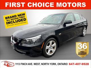 Welcome to First Choice Motors, the largest car dealership in Toronto of pre-owned cars, SUVs, and vans priced between $5000-$15,000. With an impressive inventory of over 300 vehicles in stock, we are dedicated to providing our customers with a vast selection of affordable and reliable options. <br><br>Were thrilled to offer a used 2008 BMW 528XI, black color with 199,000km (STK#6814) This vehicle was $8490 NOW ON SALE FOR $6990. It is equipped with the following features:<br>- Automatic Transmission<br>- Leather Seats<br>- Sunroof<br>- Heated seats<br>- Bluetooth<br>- All wheel drive<br>- Alloy wheels<br>- Power windows<br>- Power locks<br>- Power mirrors<br>- Air Conditioning<br><br>At First Choice Motors, we believe in providing quality vehicles that our customers can depend on. All our vehicles come with a 36-day FULL COVERAGE warranty. We also offer additional warranty options up to 5 years for our customers who want extra peace of mind.<br><br>Furthermore, all our vehicles are sold fully certified with brand new brakes rotors and pads, a fresh oil change, and brand new set of all-season tires installed & balanced. You can be confident that this car is in excellent condition and ready to hit the road.<br><br>At First Choice Motors, we believe that everyone deserves a chance to own a reliable and affordable vehicle. Thats why we offer financing options with low interest rates starting at 7.9% O.A.C. Were proud to approve all customers, including those with bad credit, no credit, students, and even 9 socials. Our finance team is dedicated to finding the best financing option for you and making the car buying process as smooth and stress-free as possible.<br><br>Our dealership is open 7 days a week to provide you with the best customer service possible. We carry the largest selection of used vehicles for sale under $9990 in all of Ontario. We stock over 300 cars, mostly Hyundai, Chevrolet, Mazda, Honda, Volkswagen, Toyota, Ford, Dodge, Kia, Mitsubishi, Acura, Lexus, and more. With our ongoing sale, you can find your dream car at a price you can afford. Come visit us today and experience why we are the best choice for your next used car purchase!<br><br>All prices exclude a $10 OMVIC fee, license plates & registration  and ONTARIO HST (13%)
