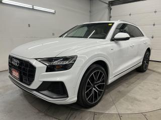 STUNNING 335HP ALL-WHEEL DRIVE Q8 W/ PREMIUM 22-IN ALLOYS!! Panoramic sunroof, leather, heated/cooled front seats w/ heated rear seats, heated steering, 360 camera w/ front & rear park sensors, 10.1-inch touchscreen w/ navigation, blind spot monitor, rear cross-traffic alert, lane-departure alert, pre-collision system, adaptive cruise control, traffic sign recognition, traffic jam & intersection assist, wireless CarPlay, rain-sensing wipers, power seats w/ driver memory, power liftgate, three-zone climate control, automatic headlights w/ auto highbeams, Audi drive select, adaptive suspension, headlamp washers, auto-dimming rearview & exterior mirrors, tow package (7,700lb capacity!!), garage door opener, Bluetooth and Sirius XM!!!