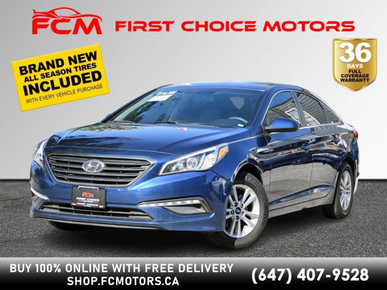 Welcome to First Choice Motors, the largest car dealership in Toronto of pre-owned cars, SUVs, and vans priced between $5000-$15,000. With an impressive inventory of over 300 vehicles in stock, we are dedicated to providing our customers with a vast selection of affordable and reliable options. <br><br>Were thrilled to offer a used 2015 Hyundai Sonata GL, blue color with 216,000km (STK#6345) This vehicle was $11990 NOW ON SALE FOR $9990. It is equipped with the following features:<br>- Automatic Transmission<br>- Heated seats<br>- Bluetooth<br>- Reverse camera<br>- Alloy wheels<br>- Power windows<br>- Power locks<br>- Power mirrors<br>- Air Conditioning<br><br>At First Choice Motors, we believe in providing quality vehicles that our customers can depend on. All our vehicles come with a 36-day FULL COVERAGE warranty. We also offer additional warranty options up to 5 years for our customers who want extra peace of mind.<br><br>Furthermore, all our vehicles are sold fully certified with brand new brakes rotors and pads, a fresh oil change, and brand new set of all-season tires installed & balanced. You can be confident that this car is in excellent condition and ready to hit the road.<br><br>At First Choice Motors, we believe that everyone deserves a chance to own a reliable and affordable vehicle. Thats why we offer financing options with low interest rates starting at 7.9% O.A.C. Were proud to approve all customers, including those with bad credit, no credit, students, and even 9 socials. Our finance team is dedicated to finding the best financing option for you and making the car buying process as smooth and stress-free as possible.<br><br>Our dealership is open 7 days a week to provide you with the best customer service possible. We carry the largest selection of used vehicles for sale under $9990 in all of Ontario. We stock over 300 cars, mostly Hyundai, Chevrolet, Mazda, Honda, Volkswagen, Toyota, Ford, Dodge, Kia, Mitsubishi, Acura, Lexus, and more. With our ongoing sale, you can find your dream car at a price you can afford. Come visit us today and experience why we are the best choice for your next used car purchase!<br><br>All prices exclude a $10 OMVIC fee, license plates & registration  and ONTARIO HST (13%)