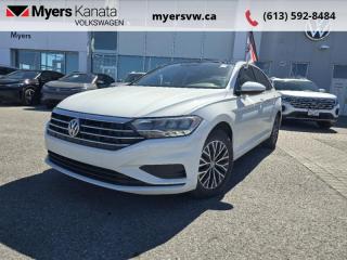 <b>Low Mileage, Sunroof,  Blind Spot Detection,  Heated Seats,  LED Headlights,  Android Auto!</b><br> <br>  Compare at $24719 - Our Price is just $23999! <br> <br>   The 2020 Volkswagen Jetta is a roomy, comfortable, well-made, sedan with an exceptionally good value. This  2020 Volkswagen Jetta is fresh on our lot in Kanata. <br> <br>Redesigned. Not over designed. Rather than adding needless flash, the Jetta has been redesigned for a tasteful, more premium look and feel. One quick glance is all it takes to appreciate the result. Its sporty. Its sleek. It makes a statement without screaming. The overall effect stands out anywhere. Its roomy and well finished interior provides the best of comforts and will help keep this elegant sedan ageless and beautiful for many years to come.This low mileage  sedan has just 48,879 kms. Its  pure white in colour  . It has an automatic transmission and is powered by a  1.4L I4 16V GDI DOHC Turbo engine.  It may have some remaining factory warranty, please check with dealer for details. <br> <br> Our Jettas trim level is Highline Auto. Upgrade to this Jetta Highline and youll get features like these aluminum wheels, a large Rail2Rail power sunroof, leatherette heated seats and a leather wrapped steering wheel, fully automatic LED headlamps, a larger 8 inch touchscreen infotainment system with Android Auto and Apple CarPlay, blind spot monitor with rear traffic alert, cruise control, a proximity key with remote keyless entry, a rear view camera and much more. This vehicle has been upgraded with the following features: Sunroof,  Blind Spot Detection,  Heated Seats,  Led Headlights,  Android Auto,  Apple Carplay,  Touchscreen. <br> <br>To apply right now for financing use this link : <a href=https://www.myersvw.ca/en/form/new/financing-request-step-1/44 target=_blank>https://www.myersvw.ca/en/form/new/financing-request-step-1/44</a><br><br> <br/><br>Backed by Myers Exclusive NO Charge Engine/Transmission for life program lends itself for your peace of mind and you can buy with confidence. Call one of our experienced Sales Representatives today and book your very own test drive! Why buy from us? Move with the Myers Automotive Group since 1942! We take all trade-ins - Appraisers on site - Full safety inspection including e-testing and professional detailing prior delivery! Every vehicle comes with a free Car Proof History report.<br><br>*LIFETIME ENGINE TRANSMISSION WARRANTY NOT AVAILABLE ON VEHICLES MARKED AS-IS, VEHICLES WITH KMS EXCEEDING 140,000KM, VEHICLES 8 YEARS & OLDER, OR HIGHLINE BRAND VEHICLES (eg.BMW, INFINITI, CADILLAC, LEXUS...). FINANCING OPTIONS NOT AVAILABLE ON VEHICLES MARKED AS-IS OR AS-TRADED.<br> Come by and check out our fleet of 40+ used cars and trucks and 120+ new cars and trucks for sale in Kanata.  o~o