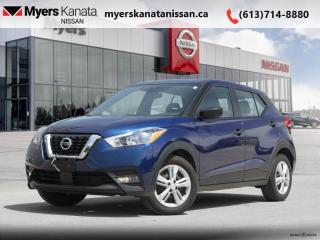 <b>Blind Spot Monitor,  Lane Departure Warning,  Touch Screen,  Fog Lights,  Remote Keyless Entry!</b><br> <br>  Compare at $18015 - KANATA NISSAN PRICE is just $16995! <br> <br>   This Nissan Kicks is the perfect compact crossover for the fashion-forward urban dweller. This  2020 Nissan Kicks is fresh on our lot in Kanata. This  SUV has 105,265 kms. Its  blue in colour  . It has an automatic transmission and is powered by a  122HP 1.6L 4 Cylinder Engine. <br> <br> Our Kickss trim level is S. This Kicks S is packed with unbelievable value. Fog lights, power side mirrors, rear view camera, blind spot and lane departure warning, impressive array of air bags, and intelligent automatic emergency braking make sure you stay safe on the road while remote keyless entry, steering wheel mounted cruise and audio control, 7 inch touchscreen, Bluetooth, and USB and aux jacks keep you connected and in the know. All this inside a lovely Nissan Kicks package makes this a great deal. This vehicle has been upgraded with the following features: Blind Spot Monitor,  Lane Departure Warning,  Touch Screen,  Fog Lights,  Remote Keyless Entry,  Steering Wheel Audio Control,  Active Emergency Braking. <br> <br/><br> Payments from <b>$273.35</b> monthly with $0 down for 84 months @ 8.99% APR O.A.C. ( Plus applicable taxes -  and licensing    ).  See dealer for details. <br> <br>*LIFETIME ENGINE TRANSMISSION WARRANTY NOT AVAILABLE ON VEHICLES WITH KMS EXCEEDING 140,000KM, VEHICLES 8 YEARS & OLDER, OR HIGHLINE BRAND VEHICLE(eg. BMW, INFINITI. CADILLAC, LEXUS...)<br> Come by and check out our fleet of 40+ used cars and trucks and 90+ new cars and trucks for sale in Kanata.  o~o