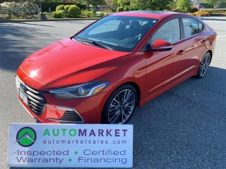 Used 2018 Hyundai Elantra SPORT TURBO, LEATHER, SUNROOF, CARPLAY, FINANCING, WARRANTY, INSPECTED W/BCAA MEMBERSHIP! for sale in Surrey, BC