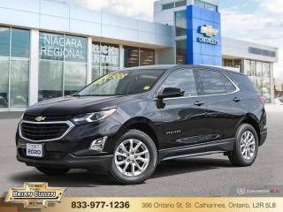 <b>Low Mileage, Aluminum Wheels,  Apple CarPlay,  Android Auto,  Remote Start,  Heated Seats!</b>

 

    Get the versatility of a compact SUV, with its impressive fuel economy in the Chevy Equinox. This  2020 Chevrolet Equinox is fresh on our lot in St Catharines. 

 

When Chevrolet designed the Equinox, they got every detail just right. Its the perfect size, roomy without being too big. This compact SUV pairs eye-catching style with a spacious and versatile cabin thats been thoughtfully designed to put you at the centre of attention. This mid size crossover also comes packed with desirable technology and safety features. For a mid sized SUV, its hard to beat this Chevrolet Equinox. This low mileage  SUV has just 45,240 kms. Its  black metallic;jet black in colour  . It has a 6 speed automatic transmission and is powered by a  170HP 1.5L 4 Cylinder Engine.  It may have some remaining factory warranty, please check with dealer for details. 

 

 Our Equinoxs trim level is LT. Upgrading to this Equinox LT is a great choice as it comes loaded with aluminum wheels, HID headlights, a 7 inch touchscreen display with Apple CarPlay and Android Auto, active aero shutters for better fuel economy, an 8-way power driver seat and power heated outside mirrors. It also has a remote engine start, heated front seats, a rear view camera, 4G WiFi capability, steering wheel with audio and cruise controls, lane keep assist and lane departure warning, forward collision alert, forward automatic emergency braking and pedestrian detection. Additional features include Teen Driver technology, Bluetooth streaming audio, StabiliTrak electronic stability control and a split folding rear seat to make loading and unloading large objects a breeze! This vehicle has been upgraded with the following features: Aluminum Wheels,  Apple Carplay,  Android Auto,  Remote Start,  Heated Seats,  Power Seat,  Rear View Camera. 

 



 Buy this vehicle now for the lowest bi-weekly payment of <b>$191.11</b> with $0 down for 84 months @ 9.99% APR O.A.C. ( Plus applicable taxes -  Plus applicable fees   ).  See dealer for details. 

 



 Come by and check out our fleet of 60+ used cars and trucks and 140+ new cars and trucks for sale in St Catharines.  o~o
