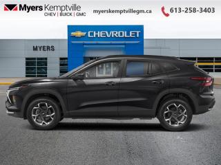 <b>Driver Confidence Package!</b><br> <br> <br> <br>At Myers, we believe in giving our customers the power of choice. When you choose to shop with a Myers Auto Group dealership, you dont just have access to one inventory, youve got the purchasing power of an entire auto group behind you!<br> <br>  With a dazzling redesign, even more room and cutting edge safety tech, this 2024 Chevy is a great crossover choice. <br> <br>All new and redesigned for 2024, the ever-popular Chevy Trax sports exciting looks with even more interior space and enhanced safety features. Compact proportions with an efficient powertrain make this crossover the ideal urban companion. Step this way to experience what prime urban commuting is with this 2024 Trax.<br> <br> This mosaic black SUV  has an automatic transmission and is powered by a  137HP 1.2L 3 Cylinder Engine.<br> <br> Our Traxs trim level is 1RS. This Trax 1RS steps it up with the LS Convenience Package, that includes a heated steering wheel, heated side mirrors and remote engine start, along with great standard features such as heated front seats, cruise control, USB A/C charging, 60/40 split-folding rear seats, air conditioning, and an 8-inch infotainment screen with wireless Apple CarPlay and Android Auto, wi-fi hotspot capability, active noise cancellation, and SiriusXM streaming radio. Safety features also include front pedestrian braking, forward collision alert, lane keeping assist with lane departure warning, IntelliBeam, and a rearview camera. This vehicle has been upgraded with the following features: Driver Confidence Package. <br><br> <br>To apply right now for financing use this link : <a href=https://www.myerskemptvillegm.ca/finance/ target=_blank>https://www.myerskemptvillegm.ca/finance/</a><br><br> <br/> See dealer for details. <br> <br>Your journey to better driving experiences begins in our inventory, where youll find a stunning selection of brand-new Chevrolet, Buick, and GMC models. If youre looking to get additional luxuries at a wallet-friendly price, dont just pick pre-owned -- choose from our selection of over 300 Myers Approved used vehicles! Our incredible sales team will match you with the car, truck, or SUV thats got everything youre looking for, and much more. o~o