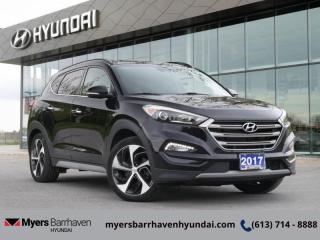 <b>Navigation,  Leather Seats,  Cooled Seats,  Bluetooth,  Rear View Camera!</b><br> <br>  Compare at $20599 - Our Price is just $19999! <br> <br>   This Hyundai Tucson is your sidekick to life. It can handle anything you throw at it whether its running errands or going on a long adventure. This  2017 Hyundai Tucson is fresh on our lot in Ottawa. <br> <br>Out of all of your options for a compact crossover, this Hyundai Tucson stands out in a big way. The bold look, refined interior, and amazing versatility make it a capable, eager vehicle thats up for anything. It doesnt hurt that it comes with generous standard features and technology. For comfort, technology, and economy in one stylish package, look no further than this versatile Hyundai Tucson. This  SUV has 80,352 kms. Its  black in colour  . It has an automatic transmission and is powered by a  175HP 1.6L 4 Cylinder Engine.  It may have some remaining factory warranty, please check with dealer for details. <br> <br> Our Tucsons trim level is Ultimate. Get luxury and versatility at a good value in the Ultimate Package. It comes with leather seats which are heated and cooled in front, heated rear seats, an eight-inch touchscreen navigation system, Bluetooth, SiriusXM, Infinity 8-speaker premium audio, dual-zone automatic climate control, a rear view camera, blind spot detection, lane change assist, a hands-free power tailgate, and more. This vehicle has been upgraded with the following features: Navigation,  Leather Seats,  Cooled Seats,  Bluetooth,  Rear View Camera,  Heated Seats,  Premium Sound Package. <br> <br/><br> Buy this vehicle now for the lowest bi-weekly payment of <b>$162.13</b> with $0 down for 72 months @ 6.99% APR O.A.C. ( Plus applicable taxes -  & fees   ).  See dealer for details. <br> <br>*LIFETIME ENGINE TRANSMISSION WARRANTY NOT AVAILABLE ON VEHICLES WITH KMS EXCEEDING 140,000KM, VEHICLES 8 YEARS & OLDER, OR HIGHLINE BRAND VEHICLE(eg. BMW, INFINITI. CADILLAC, LEXUS...)<br> Come by and check out our fleet of 30+ used cars and trucks and 80+ new cars and trucks for sale in Ottawa.  o~o