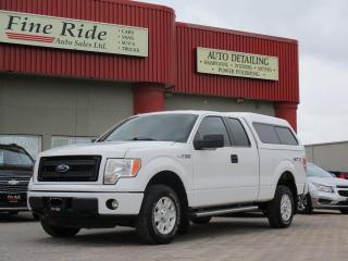 <p>2013 Ford F-150 STX Super Cab 4X4</p><p>3.7LTR V6<br>ONLY 106,000kms!<br>A/C<br>Tilt<br>Cruise<br>AM/FM radio with auxiliary input<br>SYNC by Microsoft / Bluetooth<br>6 passengers<br>Paint to match Leer cap<br>Locking tail gate<br>Step bars<br>Alloy wheels<br>Fog lights<br>1 OWNER, CLAIM FREE truck!</p><p>$19,975 Safetied<br>Financing and Warranty Available at Fine Ride Auto Sales Ltd<br>www.FineRideAutoSales.ca</p><p>Call: 204-415-3300 or 1-855-854-3300<br>Text: 204-226-1790<br>View in person at: Unit 3-3000 Main Street</p><p>DLR# 4614<br>**Plus applicable taxes**</p><p></p><p style=text-align:center;><i><strong><u>***NEW HOURS EFFECTIVE MAY 15, 2024***</u></strong></i></p><p style=text-align:center;>Monday                9am to 6pm<br>Tuesday               9am to 6pm<br>Wednesday               9am to 6pm<br>Thursday                9am to 6pm<br>Friday                9am to 5pm<br>Saturday                   10am to 2pm<br>Sunday                    CLOSED</p><p style=text-align:center;><i><strong>***CLOSED SATURDAY, SUNDAY & MONDAYS FOR LONG WEEKENDS***</strong></i></p>
