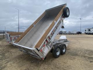 <p>82 x 14 Nordtek Aluminum Dump, Tandem Axles<br />GVWR 14,000 lbs, Empty Weight 2500 lbs, Payload, 11,500 lbs<br /><span style=font-size: 11.0pt; line-height: 107%; font-family: Calibri,sans-serif; mso-ascii-theme-font: minor-latin; mso-fareast-font-family: Calibri; mso-fareast-theme-font: minor-latin; mso-hansi-theme-font: minor-latin; mso-bidi-font-family: Times New Roman; mso-bidi-theme-font: minor-bidi; mso-ansi-language: EN-US; mso-fareast-language: EN-US; mso-bidi-language: AR-SA;>- 6’ side-mount heavy duty ramps, 6,000lbs each<br />- 8” channel on tongue - 8 Bolt wheels <br />- 6” tubing on main frame <br />- 4” tubing on box frame, 12” on center <br />- 4 tie-down D-rings inside box <br />- Spare tire mount <br />- Easy lube hubs <br />- 12,000 lbs jack <br />- Cover tarp and tarp protector<br />- LED lighting - Braided wiring harness for extra durability <br />- 2-5/16” adjustable coupler <br />- Brown, all weather pressure treated boards on top of 18” side walls <br />- Deep toolbox <br />- Drop stands included in rear corners <br />- Deep cycle battery <br />- Hydraulic up and hydraulic down <br />- 3/16” thick sheeting on floor - 14,000lb scissor lift on 14k axle trailers </span></p>