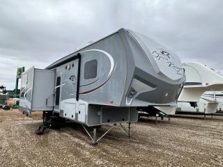 <p>Price includes Full Pre Delivery Inspection, Bearing Repack, New Suspension Bolts & Hardware, 4 New Tires!</p><p>4 20lb LP Tanks, Auto Level, Slam Latch Baggage Doors, 10 Gal Gas/Electric Water Heater, Frameless Windows, Rear Ladder, 16 Aluminum Wheels, 3 Slide Outs, Power Awning, Assist Handle, 8 Cu Ft Refrigerator, 2 Leather Rocker Recliners, Leather Hide A Bed, Free Standing Dinette Table & Chairs, Fireplace, Living Room TV, Sound Bar, AM/FM/CD/DVD Player, Microwave, 3 Burner Range, Center Island, Living Room Fantastic Fan, 15K BTU Ducted Air Conditioning, 4 Piece Bath, Washer & Dryer Pre-Plumb, Queen Island Bed, 35K BTU Furnace</p><p>3010 Length, 2,085 lbs Hitch Weight, 9,055 lbs Dry Weight.   </p><p>Fresh Tank 85 Gallons, Grey Tank 82 Gallons, Black Tank 41 Gallons</p>