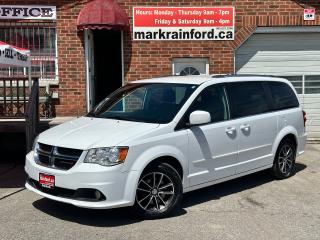 <p>Super-Clean local Dodge Grand Caravan from Bowmanville, ON! This SXT Premium Plus model comes with great options inside and out and looms nice in its White paint and dark factory alloy wheels! The exterior features keyless entry with remote start power sliding doors and lift gate, headlights and foglights, tinted privacy glass, a sleek rear spoiler, dark factory machine-finished alloy wheels, roof rack rails, colour-matched side mirrors, a powerful 3.6L V6 engine and automatic transmission. The interior is clean and comfortable with leather bolstered seats, driver power adjustment and lumbar control, power door locks, windows and mirrors, Stow-N-Go middle and rear row seating, a leather-wrapped steering wheel with audio and cruise controls, an easy-to-read and use gauge cluster, central touch screen AM/FM/XM Satellite Radio with Bluetooth, Navigation, DVD entertainment, Backup Camera and CD Player, Dual-Zone A/C climate control, ECON driving mode for improved fuel economy, 115V Power mode, and more! </p><p> </p><p>Power sliding doors and rear gate make for easy loading and unloading!</p><p> </p><p>Carfax Claims Free, Roadtrip Ready!</p><p> </p><p>Call (905) 623-2906</p><p> </p><p>Text Ryan: (905) 429-9680 or Email: ryan@markrainford.ca</p><p> </p><p>Text Mark: (905) 431-0966 or Email: mark@markrainford.ca</p>