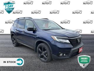 Recent Arrival!<br><br><br>| Apple Carplay | Android Auto, 10 Speakers, 4-Wheel Disc Brakes, A/V remote: CabinControl, ABS brakes, Air Conditioning, AM/FM radio: SiriusXM, Automatic temperature control, Dual front impact airbags, Dual front side impact airbags, Emergency communication system: HondaLink, Four wheel independent suspension, Front anti-roll bar, Front dual zone A/C, Honda Satellite-Linked Navigation System, Low tire pressure warning, Memory seat, Navigation system: Honda Satellite-Linked Navigation System, Occupant sensing airbag, Overhead airbag, Power driver seat, Power moonroof, Power steering, Power windows, Radio data system, Radio: 550-Watt AM/FM/HD Premium Audio System, Rear air conditioning, Rear anti-roll bar, Rear window defroster, Remote keyless entry, Speed-sensing steering, Steering wheel mounted audio controls, Traction control.<br><br>Blue<br>2019 Honda Passport Touring<br>4D Sport Utility<br>3.5L V6 SOHC i-VTEC 24V<br>9-Speed Automatic<br>AWD<p> </p>

<h4>VALUE+ CERTIFIED PRE-OWNED VEHICLE</h4>

<p>36-point Provincial Safety Inspection<br />
172-point inspection combined mechanical, aesthetic, functional inspection including a vehicle report card<br />
Warranty: 30 Days or 1500 KMS on mechanical safety-related items and extended plans are available<br />
Complimentary CARFAX Vehicle History Report<br />
2X Provincial safety standard for tire tread depth<br />
2X Provincial safety standard for brake pad thickness<br />
7 Day Money Back Guarantee*<br />
Market Value Report provided<br />
Complimentary 3 months SIRIUS XM satellite radio subscription on equipped vehicles<br />
Complimentary wash and vacuum<br />
Vehicle scanned for open recall notifications from manufacturer</p>

<p>SPECIAL NOTE: This vehicle is reserved for AutoIQs retail customers only. Please, No dealer calls. Errors & omissions excepted.</p>

<p>*As-traded, specialty or high-performance vehicles are excluded from the 7-Day Money Back Guarantee Program (including, but not limited to Ford Shelby, Ford mustang GT, Ford Raptor, Chevrolet Corvette, Camaro 2SS, Camaro ZL1, V-Series Cadillac, Dodge/Jeep SRT, Hyundai N Line, all electric models)</p>

<p>INSGMT</p>