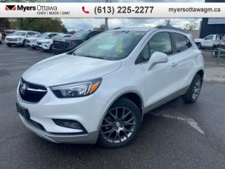 <b>CERTIFIED</b><br>   Compare at $23484 - Myers Cadillac is just $22800! <br> <br>JUST I - 2019 BUICK ENCORE SPORT TOURING- WHITE TRICOAT PREMIUM PAINT, REAR CAMERA, REMOTE START, AWD, NAV, APPLE CARPLAY, SAFETY PACKAGE, 18 ALLOYS, REAR SPOILER, SIDE BLIND ZONE ALERT, CERTIFIED, NO ADMIN FEES, ONE OWNER, CERTIFIED , CLEAN CARFAX<br> <br>To apply right now for financing use this link : <a href=https://creditonline.dealertrack.ca/Web/Default.aspx?Token=b35bf617-8dfe-4a3a-b6ae-b4e858efb71d&Lang=en target=_blank>https://creditonline.dealertrack.ca/Web/Default.aspx?Token=b35bf617-8dfe-4a3a-b6ae-b4e858efb71d&Lang=en</a><br><br> <br/><br>All prices include Admin fee and Etching Registration, applicable Taxes and licensing fees are extra.<br>*LIFETIME ENGINE TRANSMISSION WARRANTY NOT AVAILABLE ON VEHICLES WITH KMS EXCEEDING 140,000KM, VEHICLES 8 YEARS & OLDER, OR HIGHLINE BRAND VEHICLE(eg. BMW, INFINITI. CADILLAC, LEXUS...)<br> Come by and check out our fleet of 40+ used cars and trucks and 140+ new cars and trucks for sale in Ottawa.  o~o