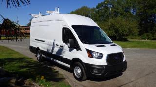 Used 2022 Ford Transit 350 Van High Roof 148-inch WheelBase Ladder Rack Rear Shelving Cargo Van for sale in Burnaby, BC