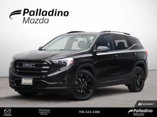 <b>*INCOMING PRE OWNED DEALER TRADE. CONTACT DEALER FOR MORE INFORMATION!* <br><br>Leather Seats,  Heated Steering Wheel,  Power Liftgate,  Heated Seats,  Remote Start!<br> <br></b><br>     With sleek look, a comfortable interior and spirited driving dynamics, this GMC Terrain is hard to beat. This  2020 GMC Terrain is for sale today in Sudbury. <br> <br>The GMC Terrain is a refined and comfortable compact SUV, designed with relentless engineering and modern technology. The interior has a clean design, with upscale materials like soft-touch surfaces and premium trim. The Terrain also offers plenty of cargo room behind the backseat and 63.3 cubic feet with the backseat folded. Quiet, spacious and comfortable, this Terrain is exactly what youd expect from the Professional Grade SUV! This  SUV has 118,652 kms. Its  ebony in colour  . It has an automatic transmission and is powered by a  2.0L I4 16V GDI DOHC Turbo engine.  It may have some remaining factory warranty, please check with dealer for details. <br> <br> Our Terrains trim level is SLT. Stepping up to this loaded Terrain SLT is a great choice as it comes loaded with leather heated front seats with memory settings, a larger colour touchscreen infotainment system featuring Apple CarPlay, Android Auto and SiriusXM plus its also 4G LTE hotspot capable. This Terrain SLT also includes a power rear liftgate, stylish aluminum wheels, a leather-wrapped heated steering wheel, Teen Driver technology, a remote engine starter, an HD rear vision camera, lane keep assist with lane departure warning, forward collision alert, LED signature lighting, StabiliTrak with hill decent control, power driver and passenger seats and a 60/40 split-folding rear seat to make hauling larger items a breeze. This vehicle has been upgraded with the following features: Leather Seats,  Heated Steering Wheel,  Power Liftgate,  Heated Seats,  Remote Start,  Aluminum Wheels,  Lane Keep Assist. <br> <br>To apply right now for financing use this link : <a href=https://www.palladinomazda.ca/finance/ target=_blank>https://www.palladinomazda.ca/finance/</a><br><br> <br/><br>Palladino Mazda in Sudbury Ontario is your ultimate resource for new Mazda vehicles and used Mazda vehicles. We not only offer our clients a large selection of top quality, affordable Mazda models, but we do so with uncompromising customer service and professionalism. We takes pride in representing one of Canadas premier automotive brands. Mazda models lead the way in terms of affordability, reliability, performance, and fuel efficiency.The advertised price is for financing purchases only. All cash purchases will be subject to an additional surcharge of $2,501.00. This advertised price also does not include taxes and licensing fees.<br> Come by and check out our fleet of 90+ used cars and trucks and 90+ new cars and trucks for sale in Sudbury.  o~o