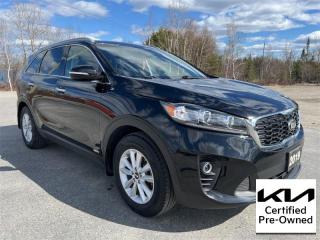 <b>Heated Seats, Apple Carplay, Android Auto, Heated Steering Wheel, Rear View Camera, Bluetooth, SiriusXM, Fog Lamps, UVO Intelligence Telematics, Accident Free on Carfax Report, Local Trade not a Rental, Non-Smoker! <br> <br></b><br>   Compare at $24955 - Kia of Timmins is just $23995! <br> <br>   With such a smooth ride, linear power delivery and a responsive handling behavior, this Kia Sorento is worthy of being your next family SUV. This  2019 Kia Sorento is fresh on our lot in Timmins. <br> <br>This 2019 Kia Sorento is a classy, comfortable, and capable SUV that is built to be the perfect family hauler. It boasts one of the best designed and built interiors within its class, and an elegant exterior design that is sure to capture attention. It delivers a responsive handling feel, while also being very restrained and supple regardless of the road condition. This Kia Sorento does just about everything with grace, confidence and style.This low mileage  SUV has just 51,672 kms and is a Certified Pre-Owned vehicle. Its  black in colour  . It has a 6 speed automatic transmission and is powered by a  290HP 3.3L V6 Cylinder Engine.  And its got a certified used vehicle warranty for added peace of mind. <br> <br> Our Sorentos trim level is LX V6 Premium. With the power of a V6 and an abundance of cabin space, this Kia Sorento LX Premium is the real deal. Features include aluminum wheels, a large 7 inch touch screen display and a powerful 6 speaker stereo, Android Auto, Apple CarPlay, Bluetooth streaming audio with voice activation, blind spot detection, rear cross traffic alert, roof rack rails, front fog lamps, SiriusXM satellite radio, power heated front seats, a proximity key for push button start, cruise control, dual zone automatic air conditioning, power windows, rear parking sensors and a rear view camera. This vehicle has been upgraded with the following features: Air, Rear Air, Tilt, Cruise, Power Windows, Power Locks, Power Mirrors. <br> <br>To apply right now for financing use this link : <a href=https://www.kiaoftimmins.com/timmins-ontario-car-loan-application target=_blank>https://www.kiaoftimmins.com/timmins-ontario-car-loan-application</a><br><br> <br/>Kia Certified Pre-Owned vehicles are the most reliable pre-owned vehicles on the road. At Kia, were so sure of this, we stand behind our vehicles with a no hassle 30 day / 2,000 kmexchange privilege. We offer the following benefits: 135 point vehicle inspection, paintless dent removal coverage, key and keyless remote replacement coverage, mechanical breakdown protection (optional coverage), filter changes, $500 graduate bonus (if applicable), CarFax vehicle history report, SiriusXM satellite radio trial, fully backed by Kia Canada. For more information, please contact one of our professional staff at Kia of Timmins.<br> <br/><br> Buy this vehicle now for the lowest bi-weekly payment of <b>$177.87</b> with $0 down for 84 months @ 8.99% APR O.A.C. ( Plus applicable taxes -  Plus applicable fees   / Total Obligation of $32372  ).  See dealer for details. <br> <br>As a local, family owned and operated dealership we look to be your number one place to buy your new vehicle! Kia of Timmins has been serving a large community across northern Ontario since 2001 and focuses highly on customer satisfaction. Our #1 priority is to make you feel at home as soon as you step foot in our dealership. Family owned and operated, our business is in Timmins, Ontario the city with the heart of gold. Also positioned near many towns in which we service such as: South Porcupine, Porcupine, Gogama, Foleyet, Chapleau, Wawa, Hearst, Mattice, Kapuskasing, Moonbeam, Fauquier, Smooth Rock Falls, Moosonee, Moose Factory, Fort Albany, Kashechewan, Abitibi Canyon, Cochrane, Iroquois falls, Matheson, Ramore, Kenogami, Kirkland Lake, Englehart, Elk Lake, Earlton, New Liskeard, Temiskaming Shores and many more.We have a fresh selection of new & used vehicles for sale for you to choose from. If we dont have what you need, we can find it! All makes and models are within our reach including: Dodge, Chrysler, Jeep, Ram, Chevrolet, GMC, Ford, Honda, Toyota, Hyundai, Mitsubishi, Nissan, Lincoln, Mazda, Subaru, Volkswagen, Mini-vans, Trucks and SUVs.<br><br>We are located at 1285 Riverside Drive, Timmins, Ontario. Too far way? We deliver anywhere in Ontario and Quebec!<br><br>Come in for a visit, call 1-800-661-6907 to book a test drive or visit <a href=https://www.kiaoftimmins.com>www.kiaoftimmins.com</a> for complete details. All prices are plus HST and Licensing.<br><br>We look forward to helping you with all your automotive needs!<br> o~o