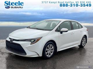 Recent Arrival! White 2021 Toyota Corolla LE FWD CVT 1.8L 4-Cylinder DOHC 16V Atlantic Canadas largest Subaru dealer.6 Speakers, AM/FM radio, Apple CarPlay/Android Auto, Auto High-beam Headlights, Automatic temperature control, Corolla LE Grade, Electronic Stability Control, Exterior Parking Camera Rear, Fully automatic headlights, Heated front seats, Split folding rear seat, Steering wheel mounted audio controls, Telescoping steering wheel, Tilt steering wheel.WE MAKE IT EASY!