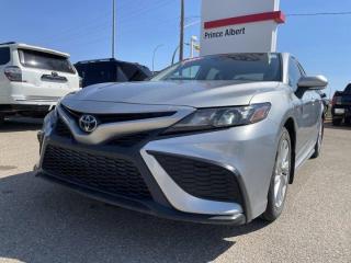Take a look at this awesome 2021 Camry SE! This 5 passenger vehicle comes equipped with back up camera, Bluetooth, Apple Car Play/ Android Auto, leather/heated/ power seats, alloy rims, a clean accident history, balance on factory warranty and is Toyota Certified including a stringent 160 point inspection so you can drive with confidence! Come in for your test drive today!