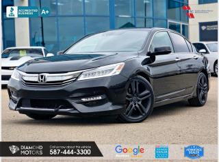 3.5l 6 CYLINDER, FULLY LOADED, LEATHER, SUNROOF, NAVIGATION, ADAPTIVE RADAR CRUISE CONTROL, BACKUP CAMERA, BLUETOOTH, WIRELESS CHARGER, HEATED SEATS- FRONT & REAR, LANE ASSIST, KEYLESS ENTRY, REMOTE STARTER, TWO SETS OF KEYS,  AND MUCH MORE! <br/> <br/>  <br/> Just Arrived 2016 Honda Accord Touring Black has 132,652 KM on it. 3.5L 6 Cylinder Engine engine, Front-Wheel Drive, Automatic transmission, 5 Seater passengers, on special price for . <br/> <br/>  <br/> Book your appointment today for Test Drive. We offer contactless Test drives & Virtual Walkarounds. Stock Number: 24089-CABP <br/> <br/>  <br/> Diamond Motors has built a reputation for serving you, our customers. Being honest and selling quality pre-owned vehicles at competitive & affordable prices. Whenever you deal with us, you know you get to deal and speak directly with the owners. This means unique personalized customer service to meet all your needs. No high-pressure sales tactics, only upfront advice. <br/> <br/>  <br/> Why choose us? <br/>  <br/> Certified Pre-Owned Vehicles <br/> Family Owned & Operated <br/> Finance Available <br/> Extended Warranty <br/> Vehicles Priced to Sell <br/> No Pressure Environment <br/> Inspection & Carfax Report <br/> Professionally Detailed Vehicles <br/> Full Disclosure Guaranteed <br/> AMVIC Licensed <br/> BBB Accredited Business <br/> CarGurus Top-rated Dealer 2022 <br/> <br/>  <br/> Phone to schedule an appointment @ 587-444-3300 or simply browse our inventory online www.diamondmotors.ca or come and see us at our location at <br/> 3403 93 street NW, Edmonton, T6E 6A4 <br/> <br/>  <br/> To view the rest of our inventory: <br/> www.diamondmotors.ca/inventory <br/> <br/>  <br/> All vehicle features must be confirmed by the buyer before purchase to confirm accuracy. All vehicles have an inspection work order and accompanying Mechanical fitness assessment. All vehicles will also have a Carproof report to confirm vehicle history, accident history, salvage or stolen status, and jurisdiction report. <br/>