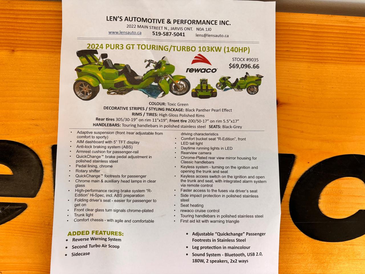 2024 Rewaco PUR3 GT Trike
